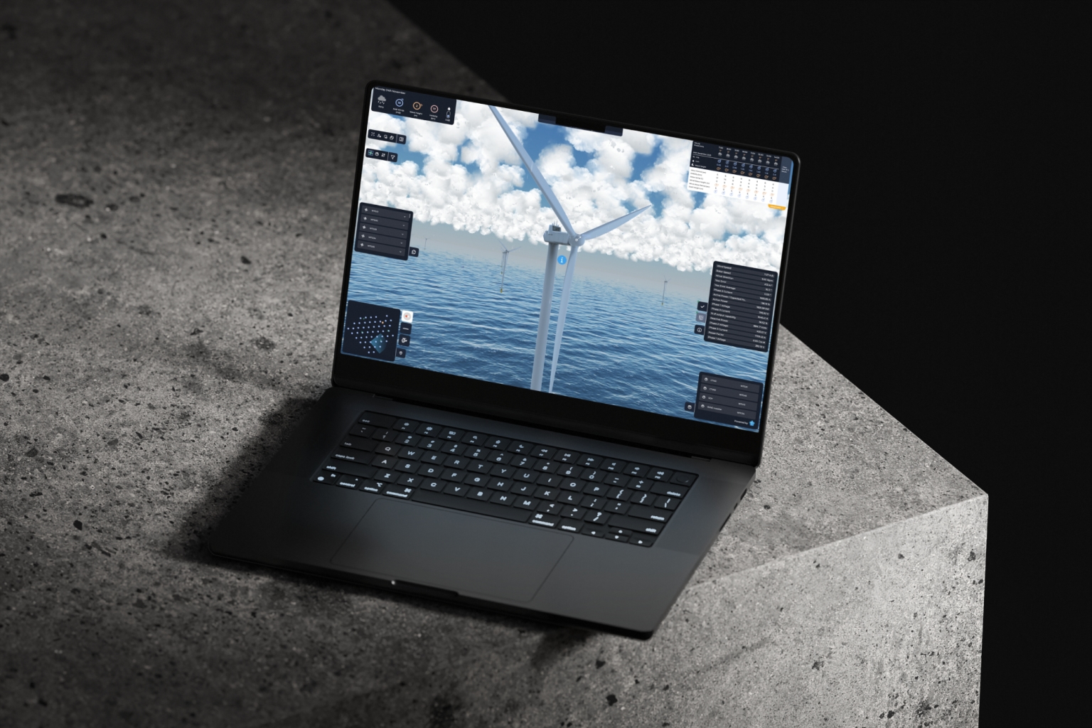 3D vėjo turbinų stebėjimo platforma